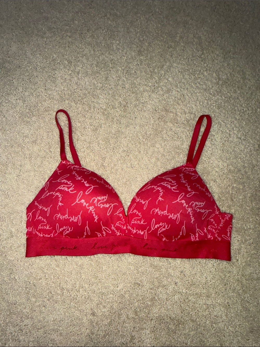 PINK Victoria's Secret Red Script Wireless Bralette